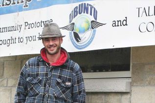 David Craig at the Plevna house that serves as headquarters for the One Small Town project in North Frontenac Township. Photo/Craig Bakay